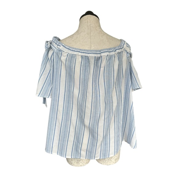 Rue21 Blouse Light Blue & White Striped Size 1X - Picture 9 of 10
